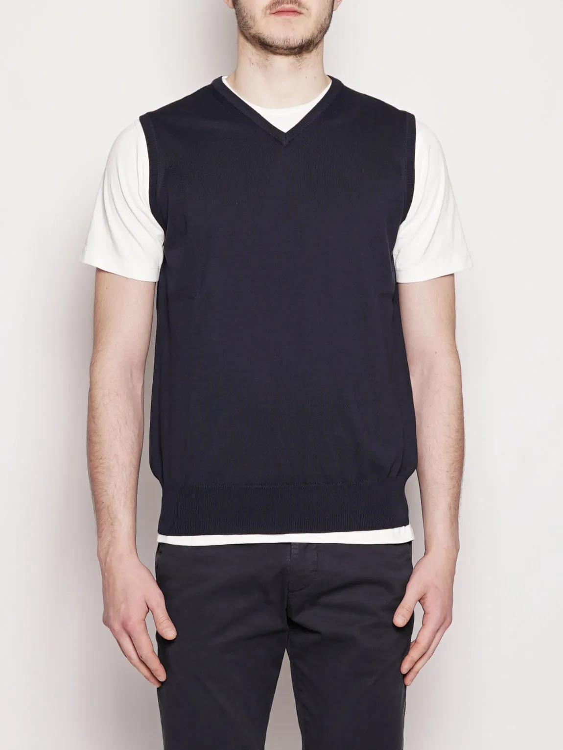 Gilet con Scollo a V Blu