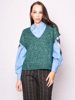 Gilet in Maglia Verde