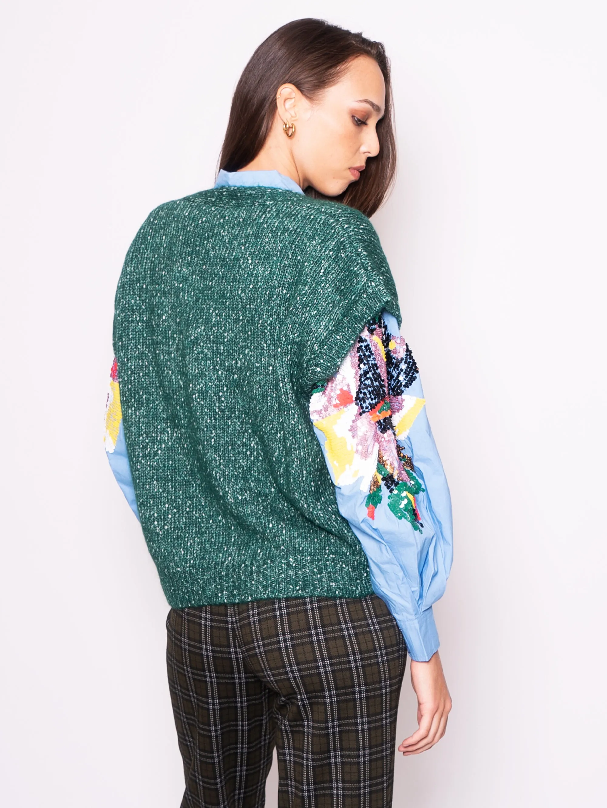 Gilet in Maglia Verde