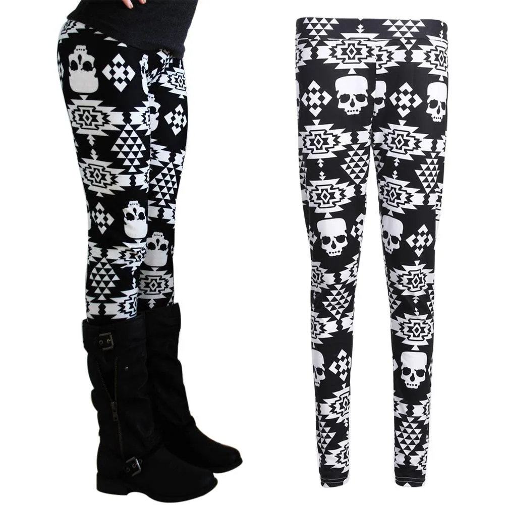 Girls Christmas XMAS Winter Warm Knitted Snowflake Leggings Pants
