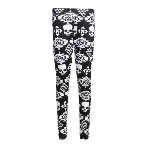 Girls Christmas XMAS Winter Warm Knitted Snowflake Leggings Pants