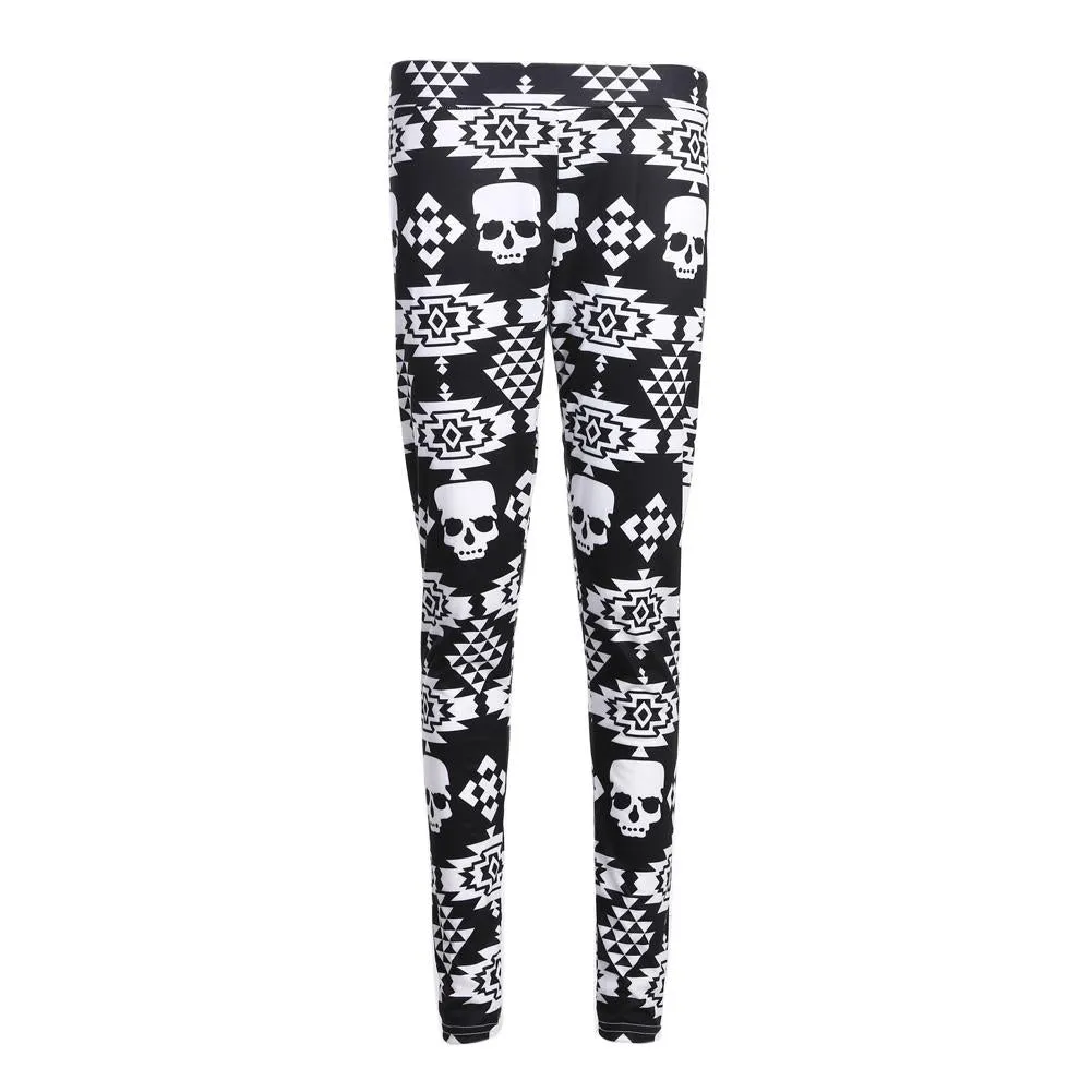 Girls Christmas XMAS Winter Warm Knitted Snowflake Leggings Pants