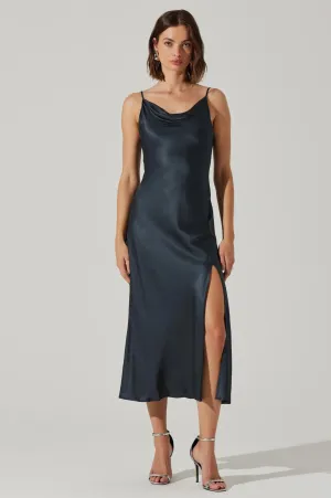 Glynis Cowl Neck Midi Dress