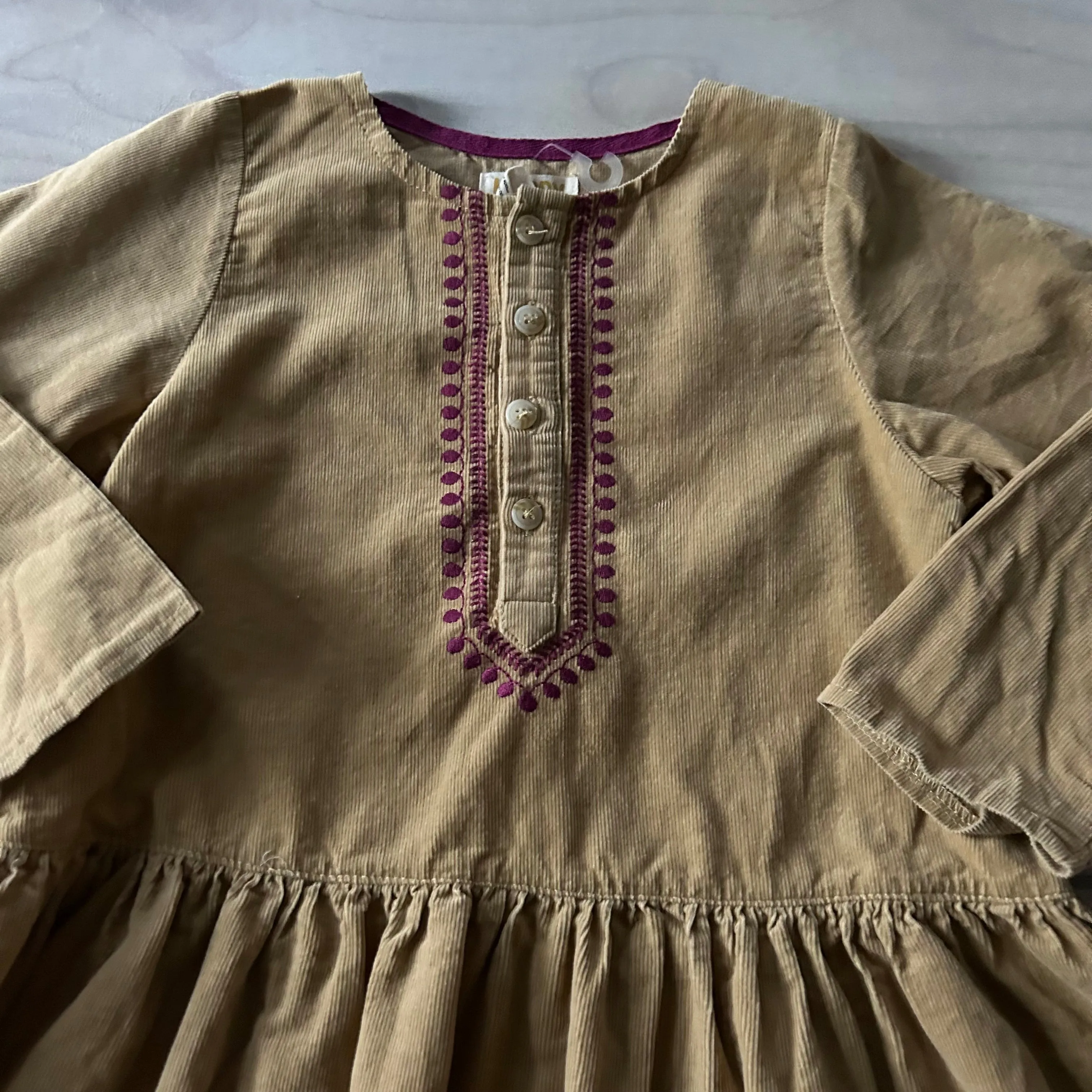 Happy Chicken Brown Corduroy Dress