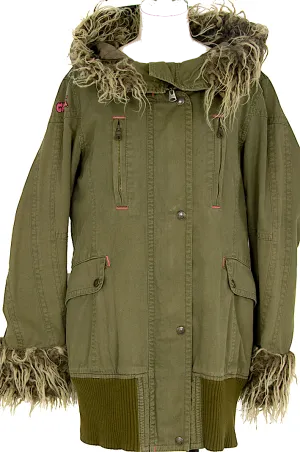 HYSTERIC GLAMOUR  JAPAN. Military Green Fur Military Blouson Jacket/Coat