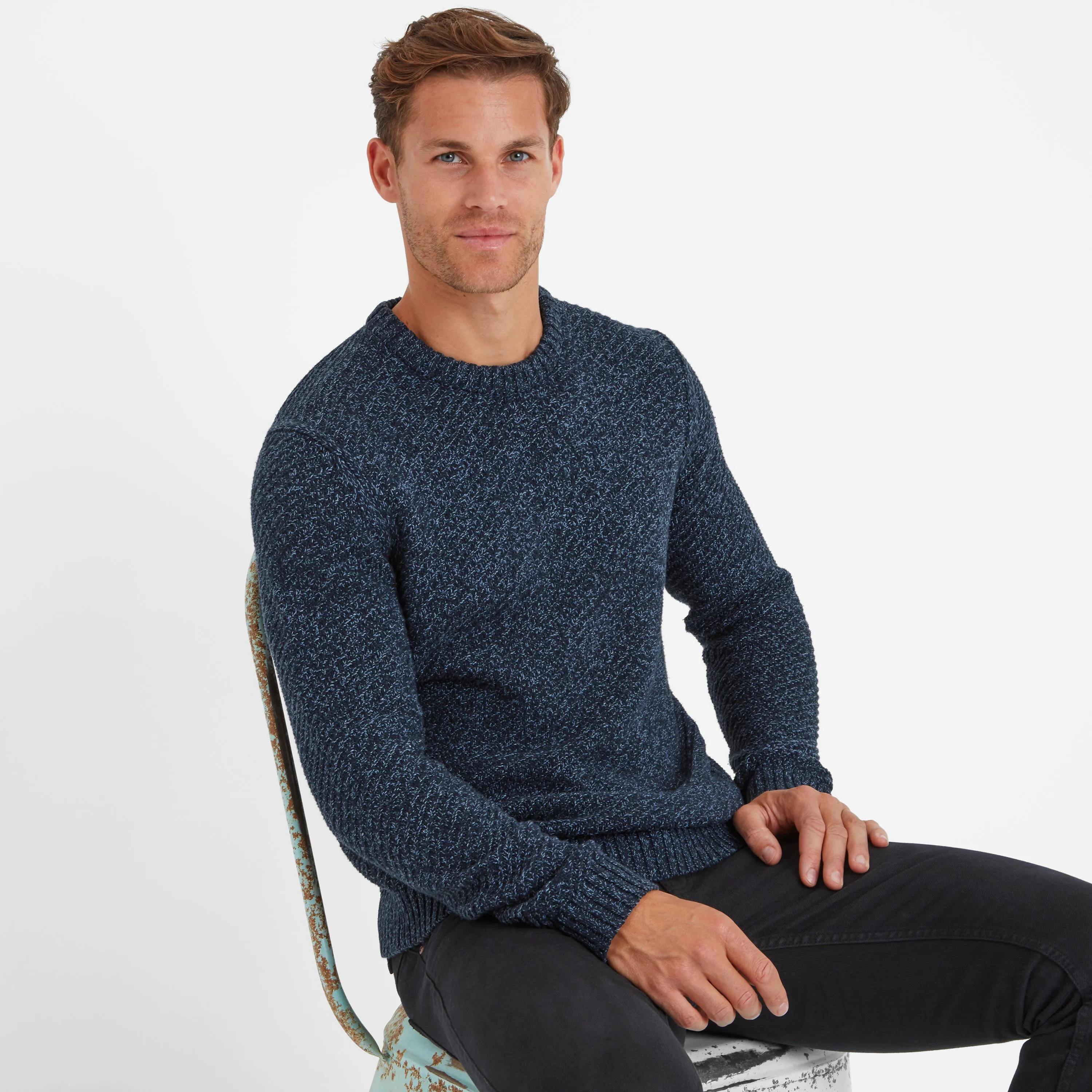 Jeremy Mens Knitted Jumper - Dark Indigo