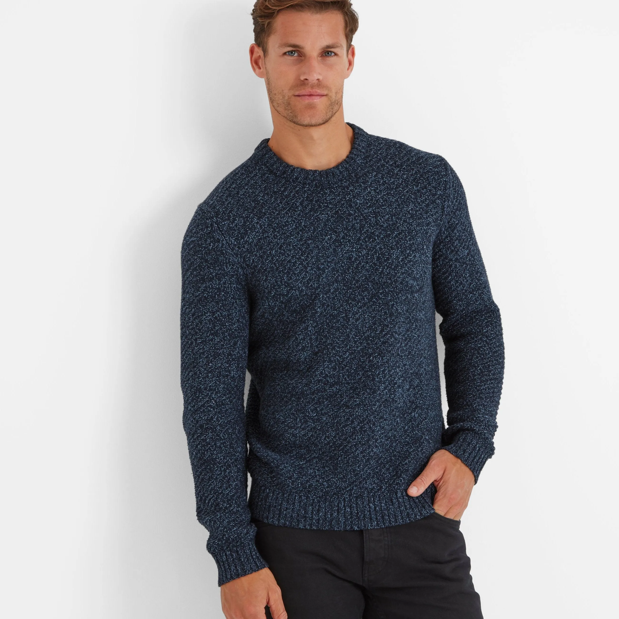 Jeremy Mens Knitted Jumper - Dark Indigo