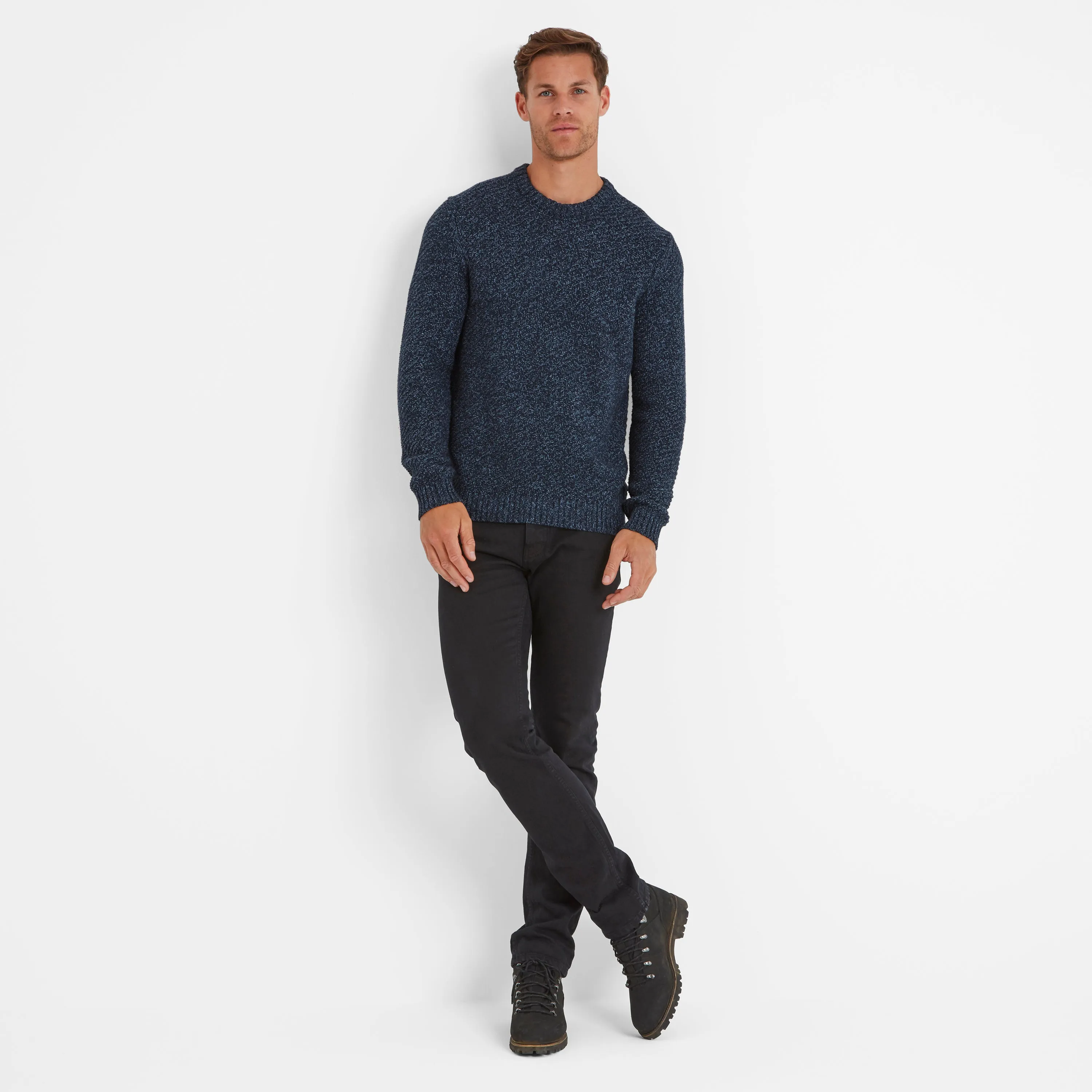 Jeremy Mens Knitted Jumper - Dark Indigo