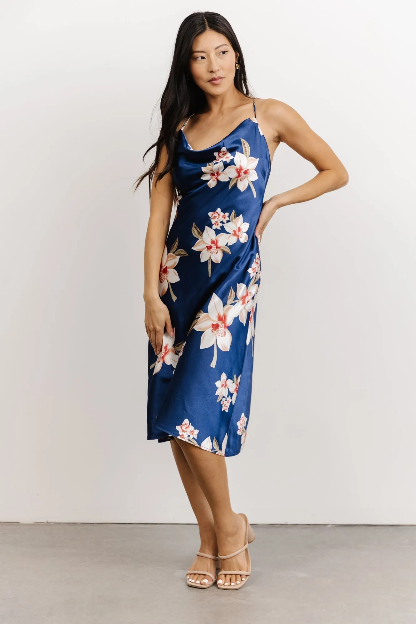 Katarina Slip Midi Dress | Vintage Blue Floral