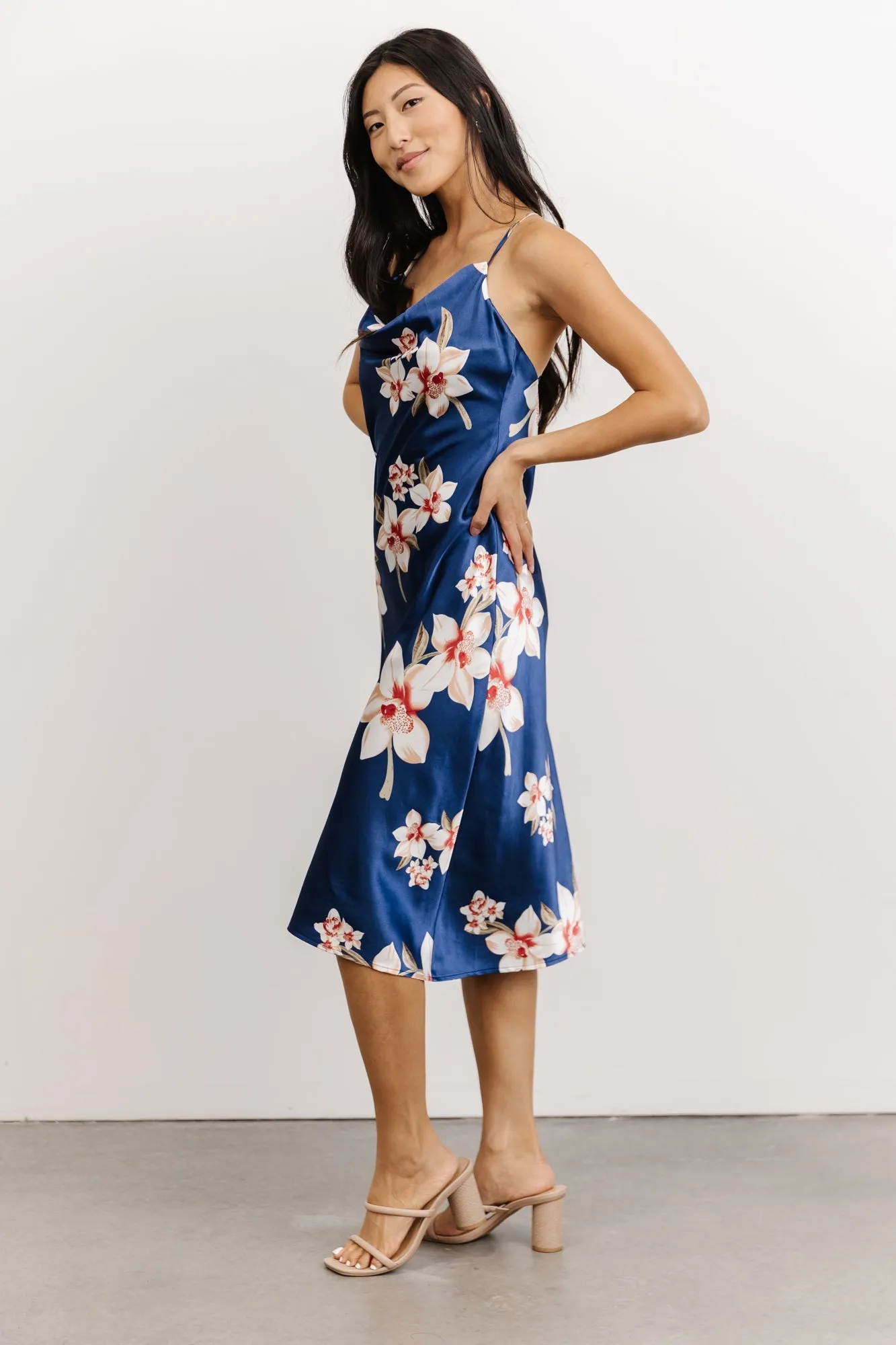 Katarina Slip Midi Dress | Vintage Blue Floral