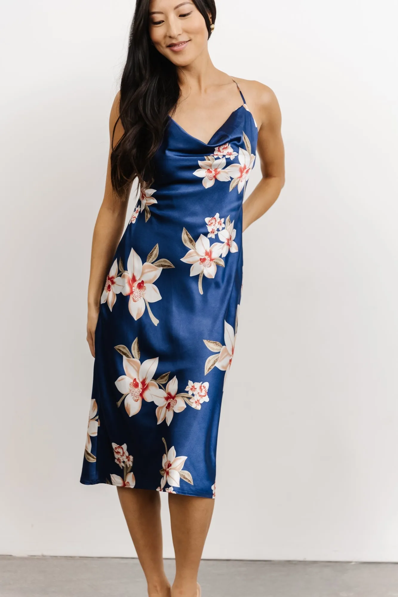 Katarina Slip Midi Dress | Vintage Blue Floral