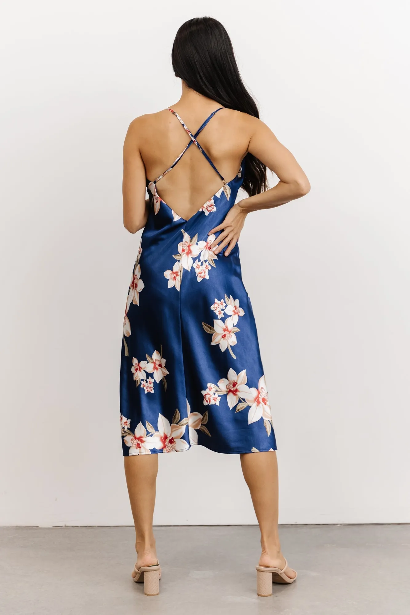 Katarina Slip Midi Dress | Vintage Blue Floral
