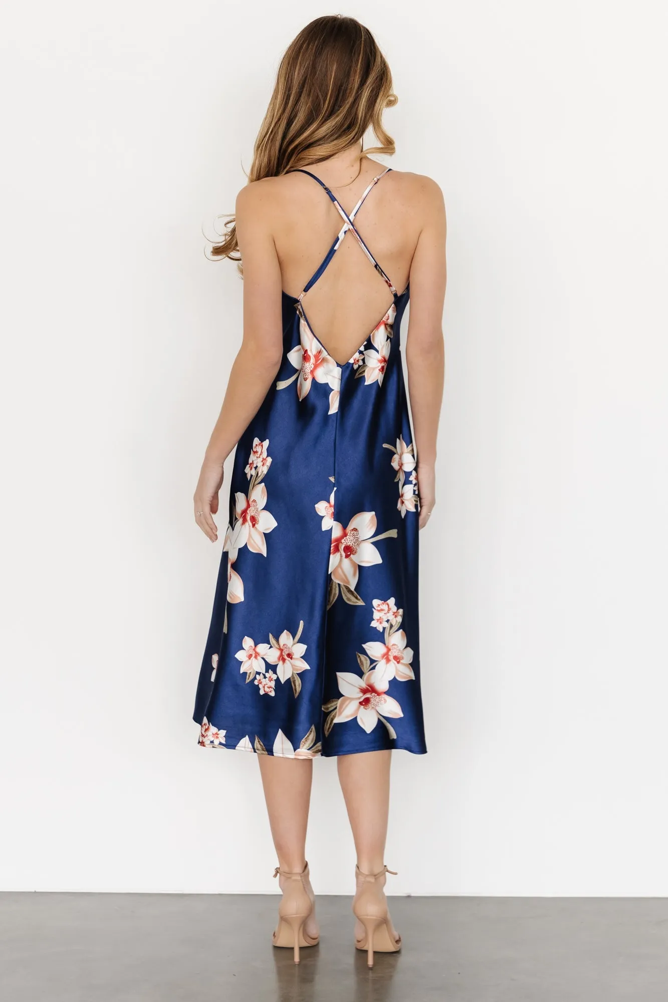 Katarina Slip Midi Dress | Vintage Blue Floral