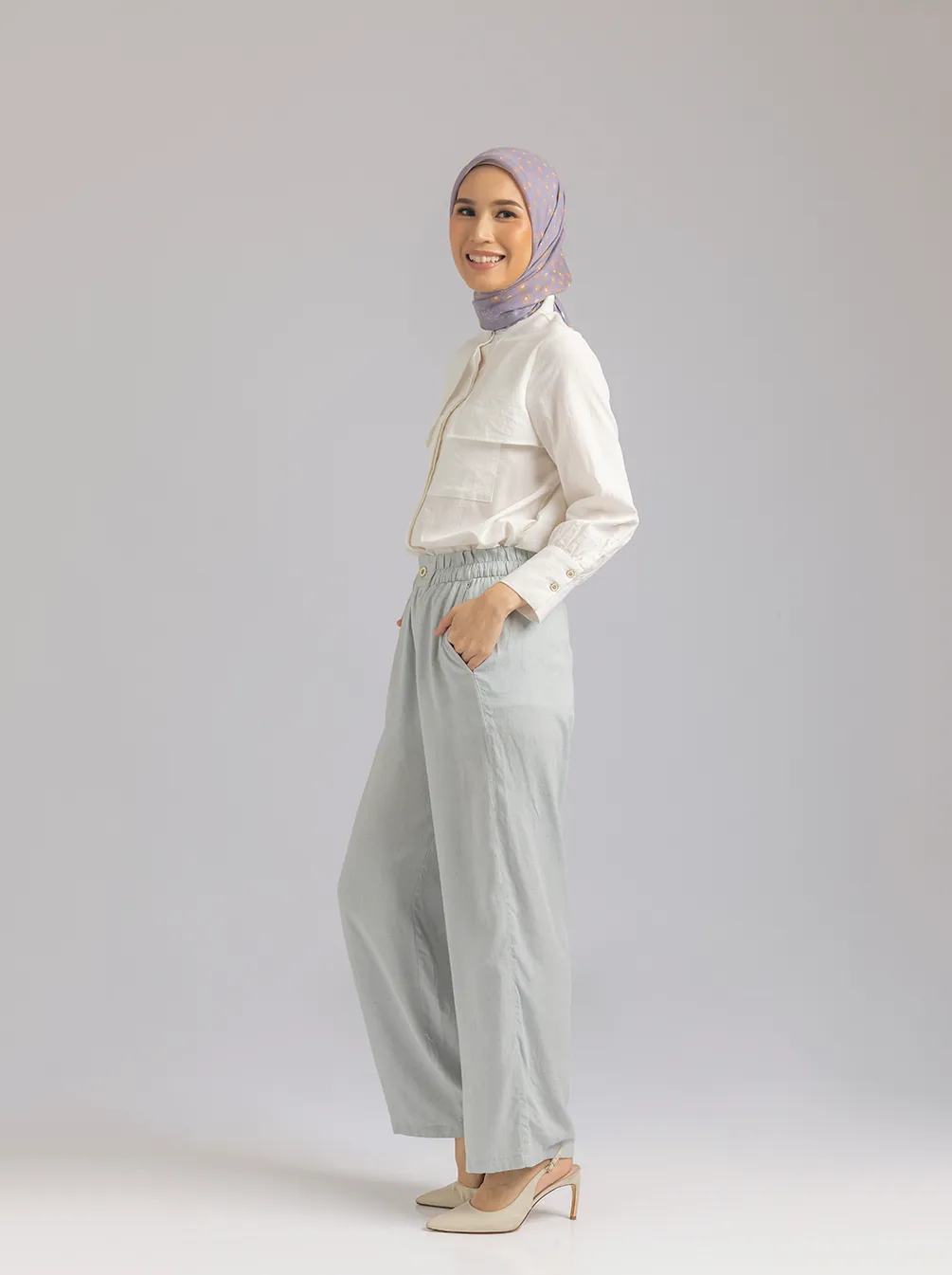KEFI LINEN PANTS ICY GREY