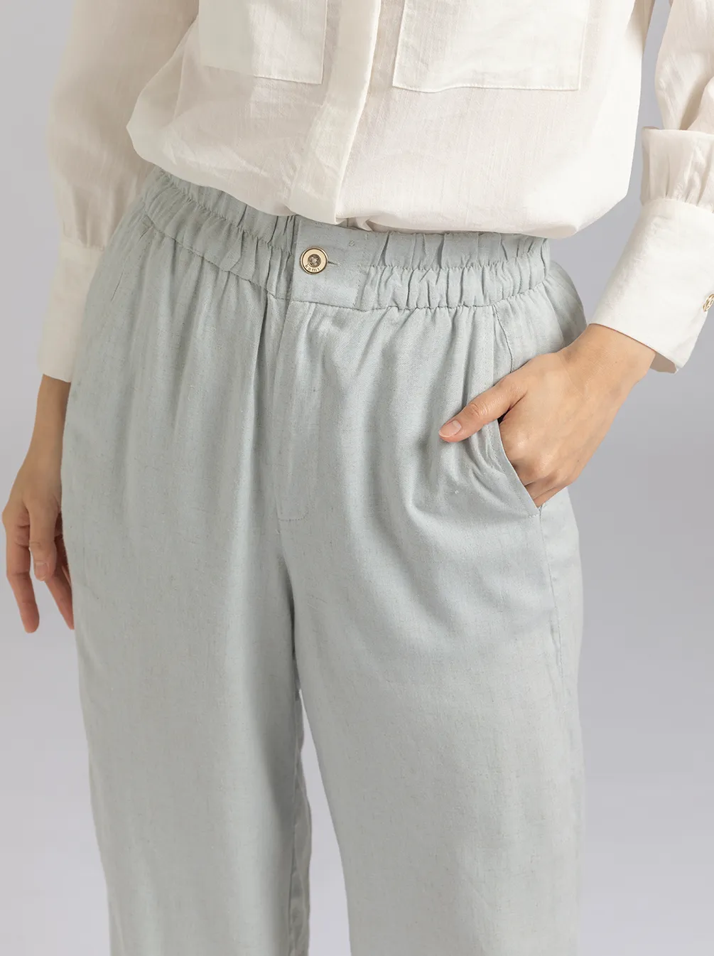 KEFI LINEN PANTS ICY GREY