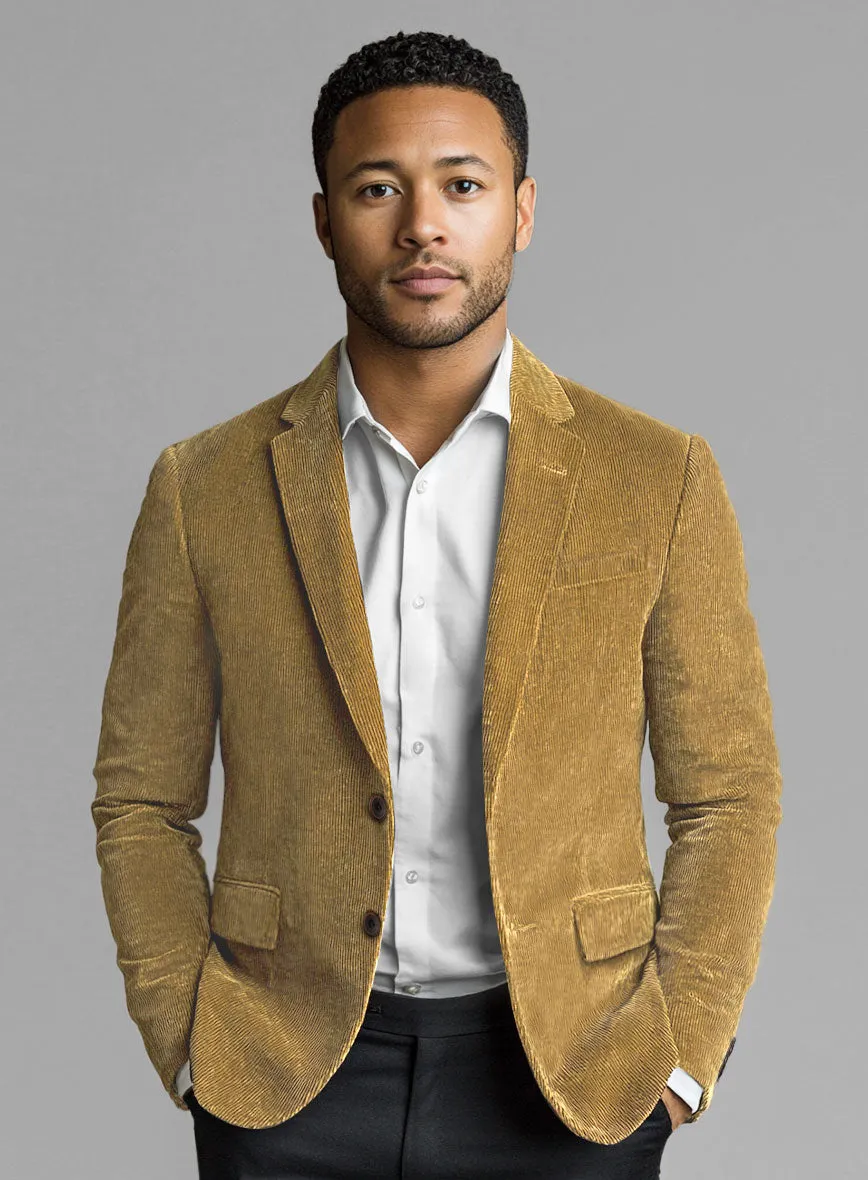 Khaki Stretch Pin Corduroy Jacket