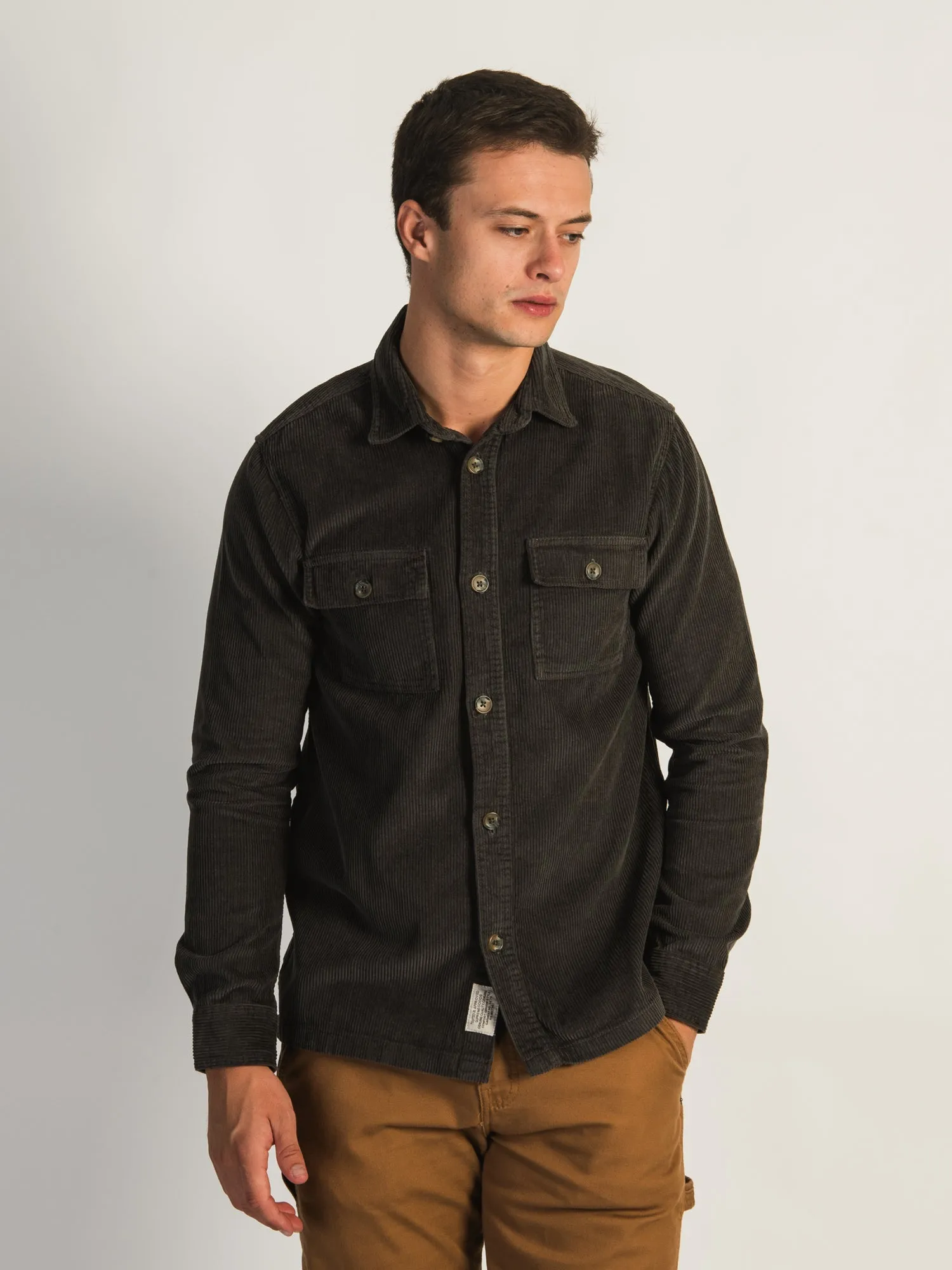 KOLBY CHESTER OVERSIZED CORD GARMENT WASHED SHIRT