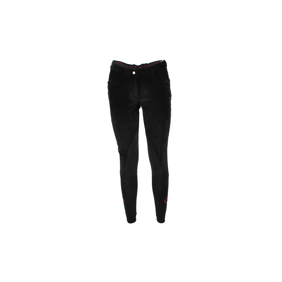 LADIES CORDUROY BREECHES BY CAVALLERIA TOSCANA. WITH GRIP PATCH Black