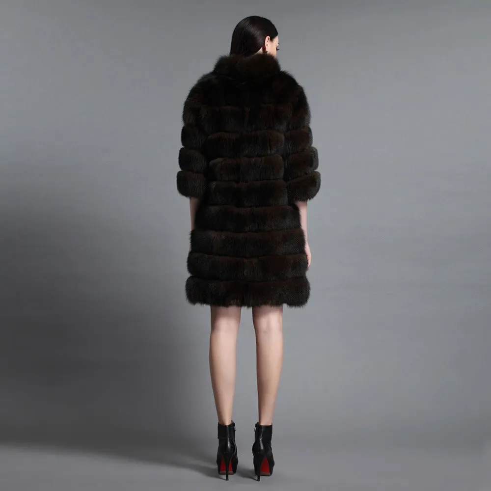 Long Genuine Fox Fur Coat
