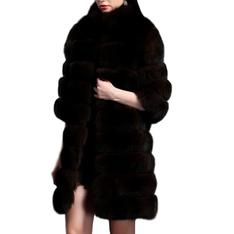 Long Genuine Fox Fur Coat