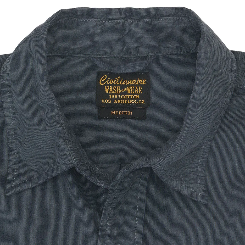 Long Sleeve Single Pocket Shirt 28-Wale Light Weight Corduroy - Moon
