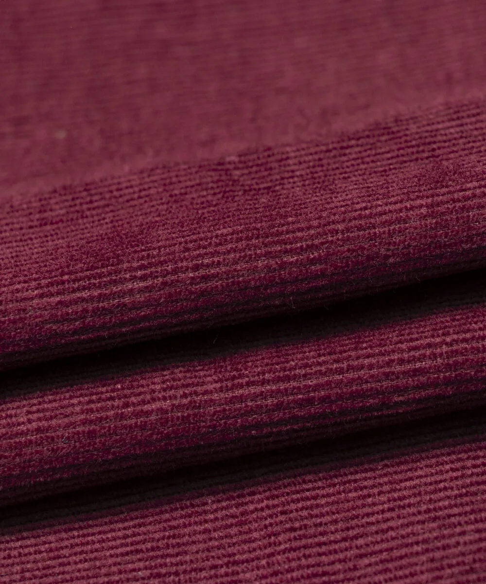 Maroon Colour Plain Corduroy Fabric