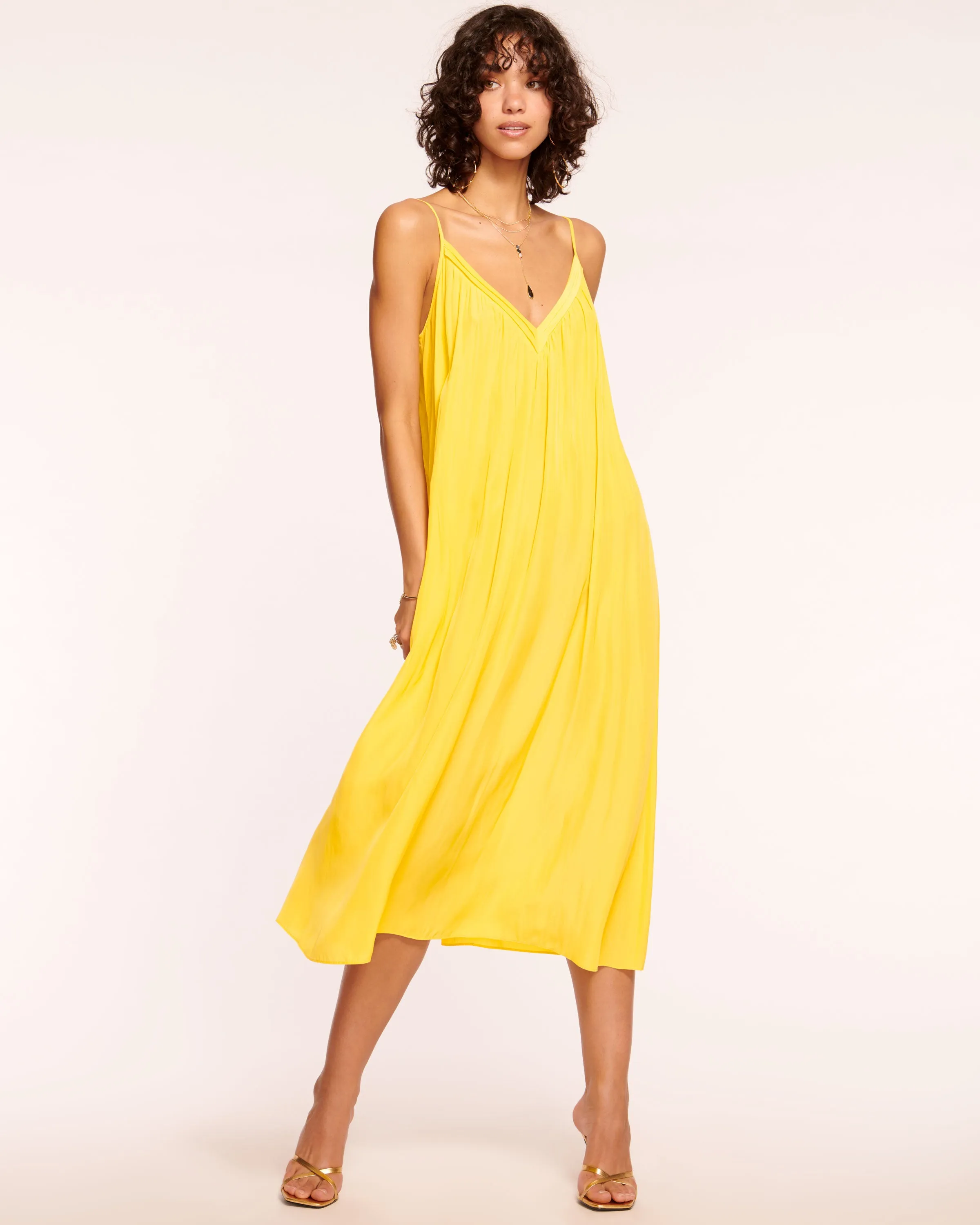 May Belted V-Neck Midi Dress