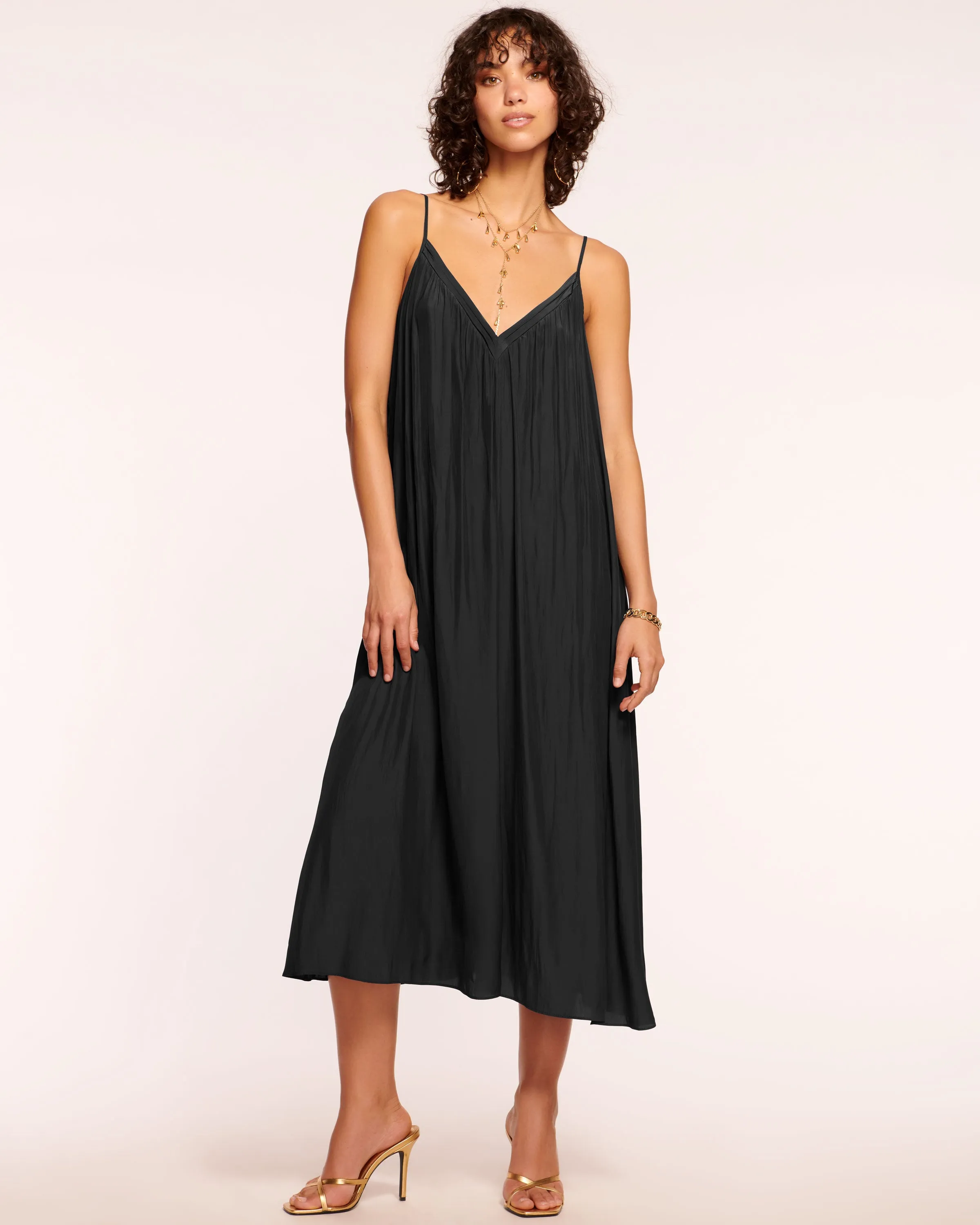 May Belted V-Neck Midi Dress