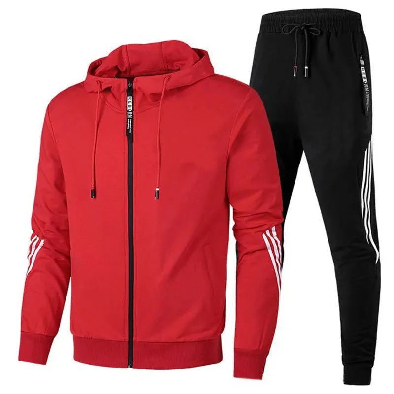 MEN'S CASUAL SUIT HOODED SWEATSHIRT SPORTSWEAR TWO-PIECE SET