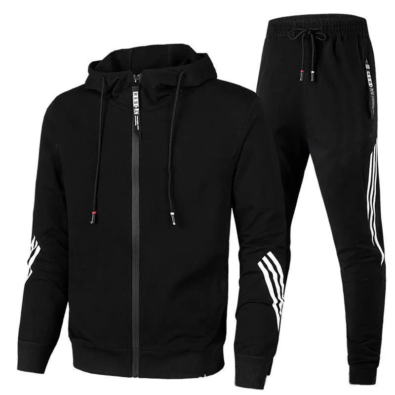 MEN'S CASUAL SUIT HOODED SWEATSHIRT SPORTSWEAR TWO-PIECE SET