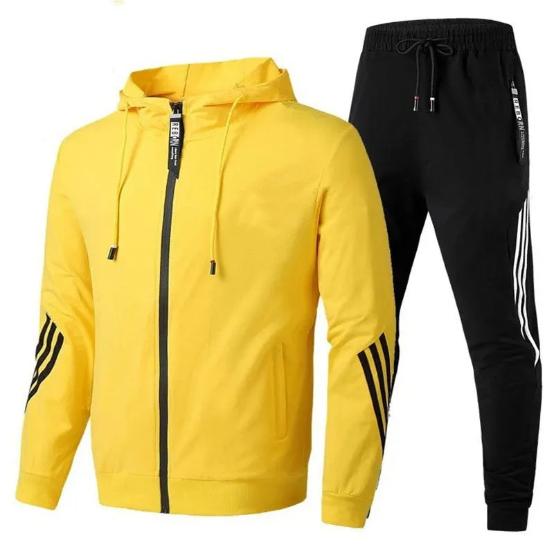 MEN'S CASUAL SUIT HOODED SWEATSHIRT SPORTSWEAR TWO-PIECE SET