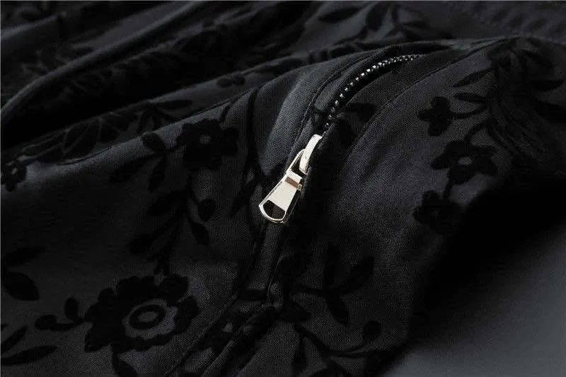 Men's Elegant Jacquard Round Neck Long-sleeved Sweatshirt and Trousers Two-piece Outfit Set