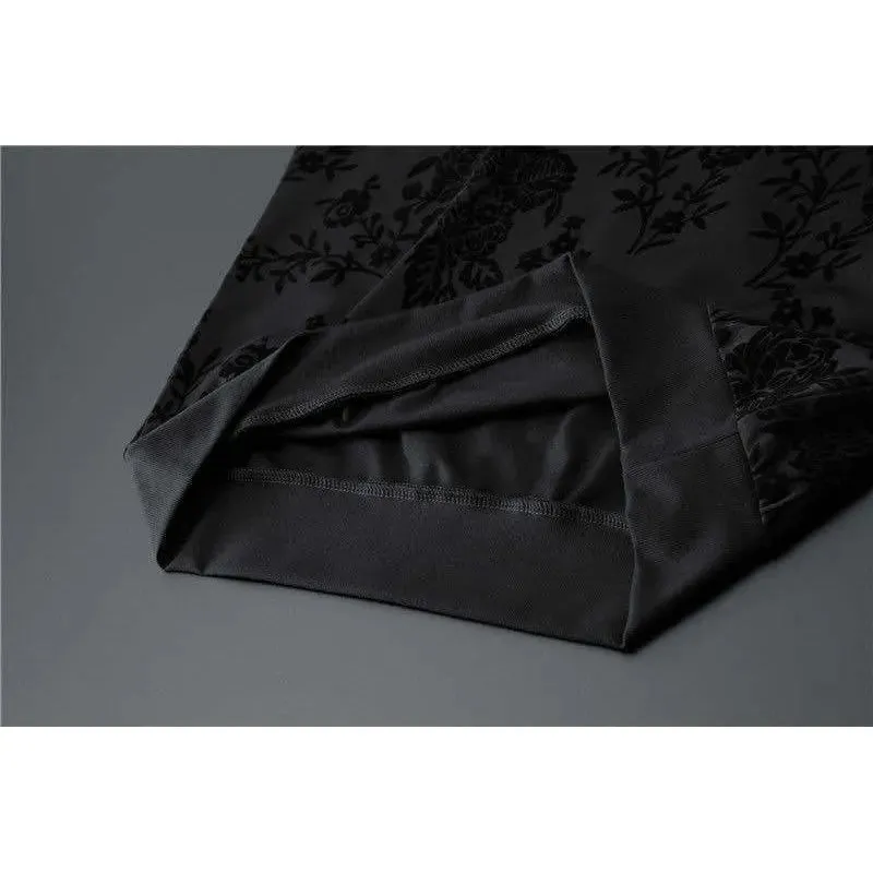Men's Elegant Jacquard Round Neck Long-sleeved Sweatshirt and Trousers Two-piece Outfit Set