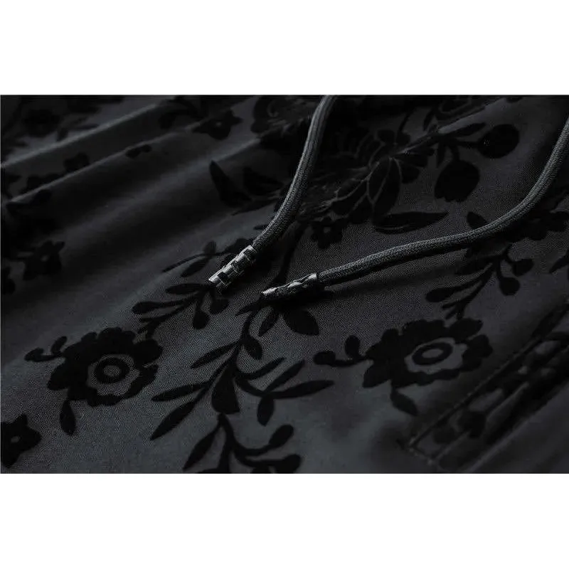Men's Elegant Jacquard Round Neck Long-sleeved Sweatshirt and Trousers Two-piece Outfit Set