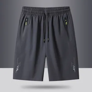 MEN'S SUMMER QUICK DRYING ICE SILK SPORTS SHORTS CASUAL FIVE QUARTER PANTS LARGE BEACH PANTS