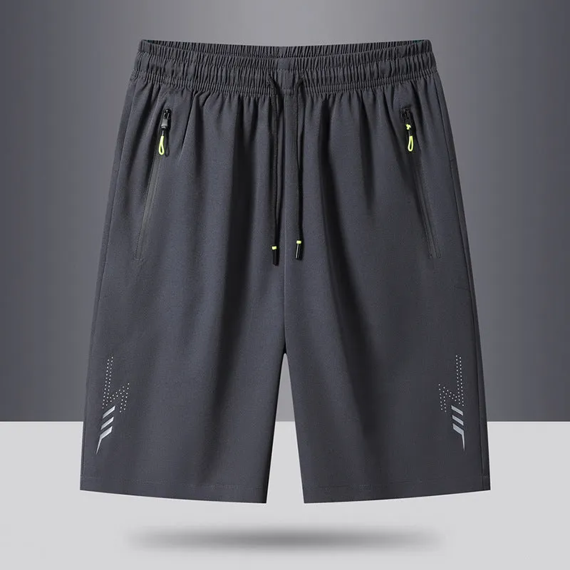 MEN'S SUMMER QUICK DRYING ICE SILK SPORTS SHORTS CASUAL FIVE QUARTER PANTS LARGE BEACH PANTS