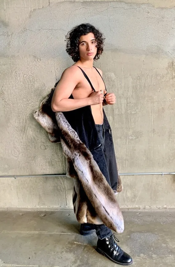 Men's Vandal Coat in "Silver Brown Fox" Chinchilla