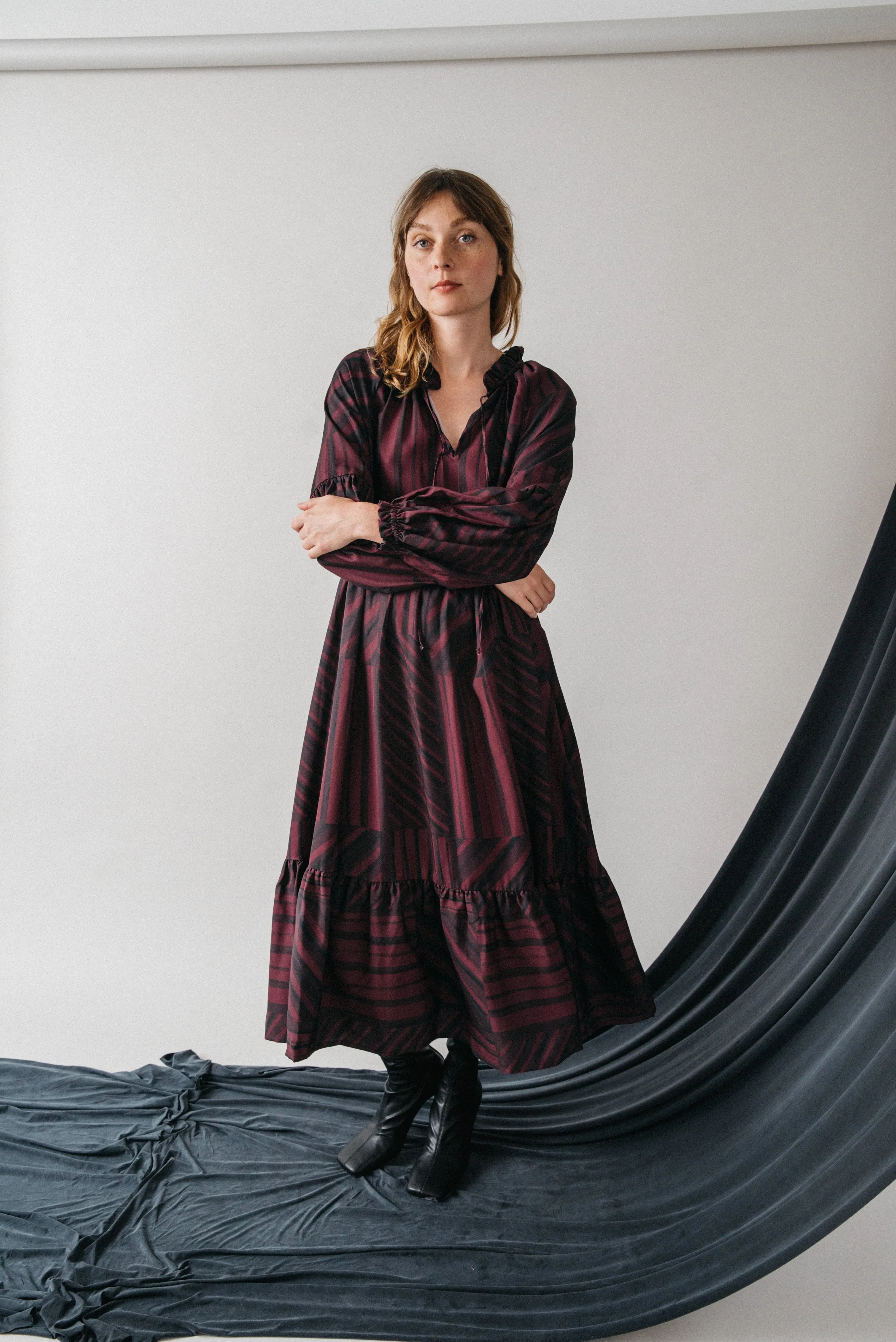 midi dress - print - purple