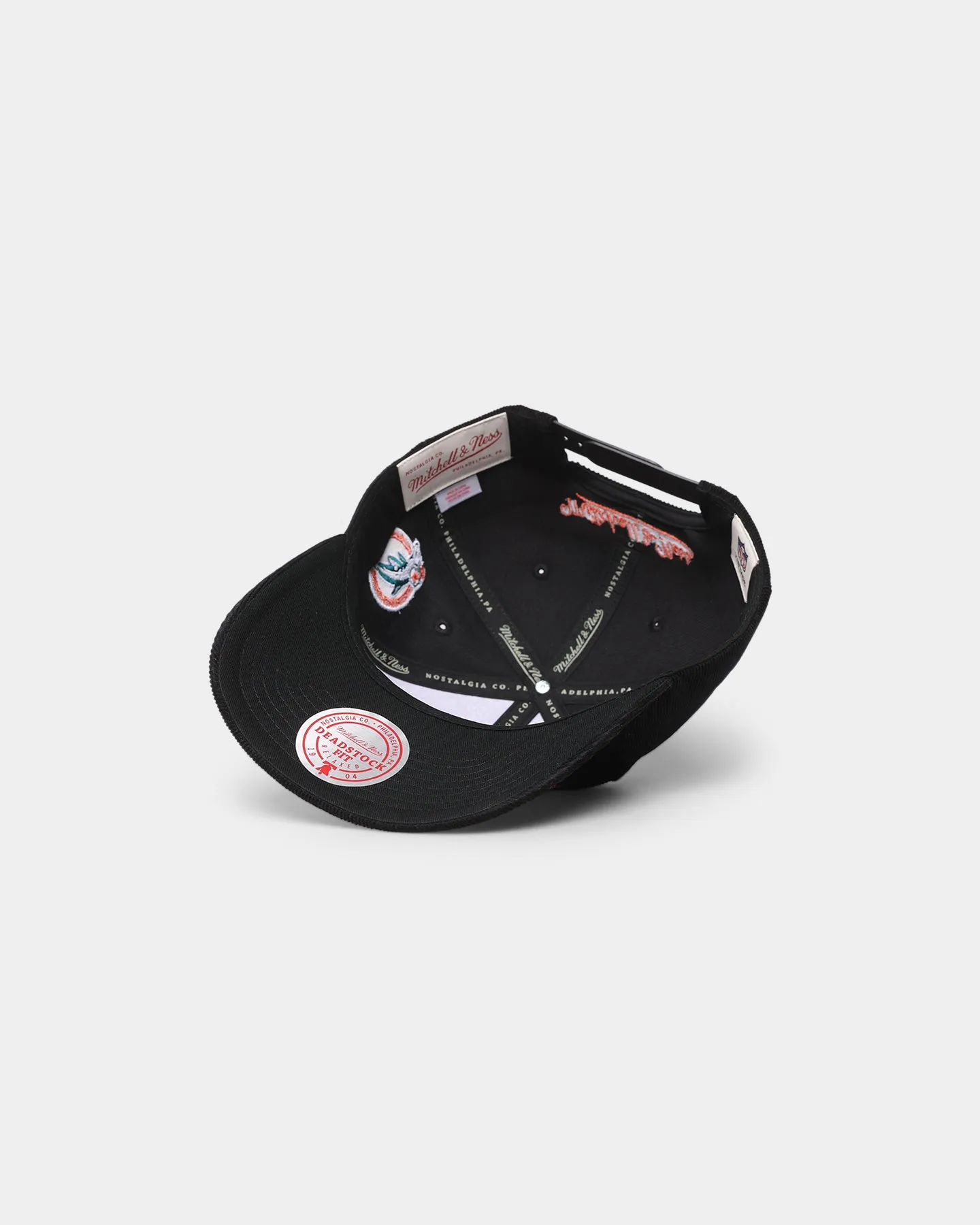 Mitchell & Ness Miami Dolphins Corduroy Script Deadstock Snapback Black