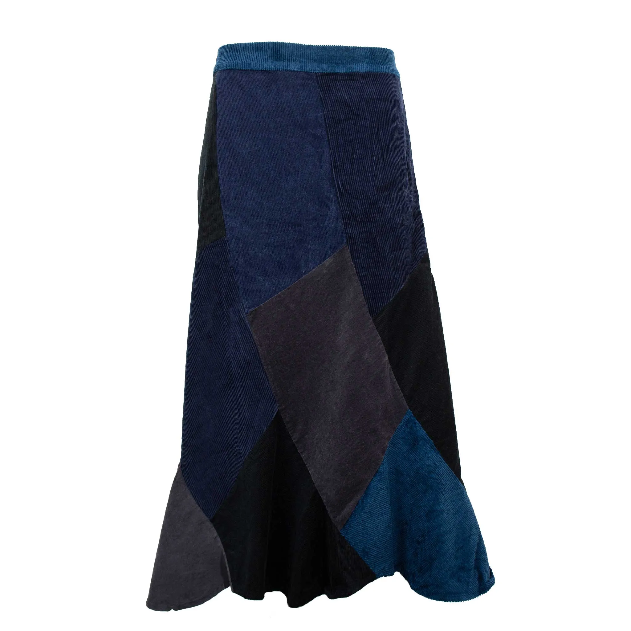 Multi-panel Swirl Corduroy Skirt