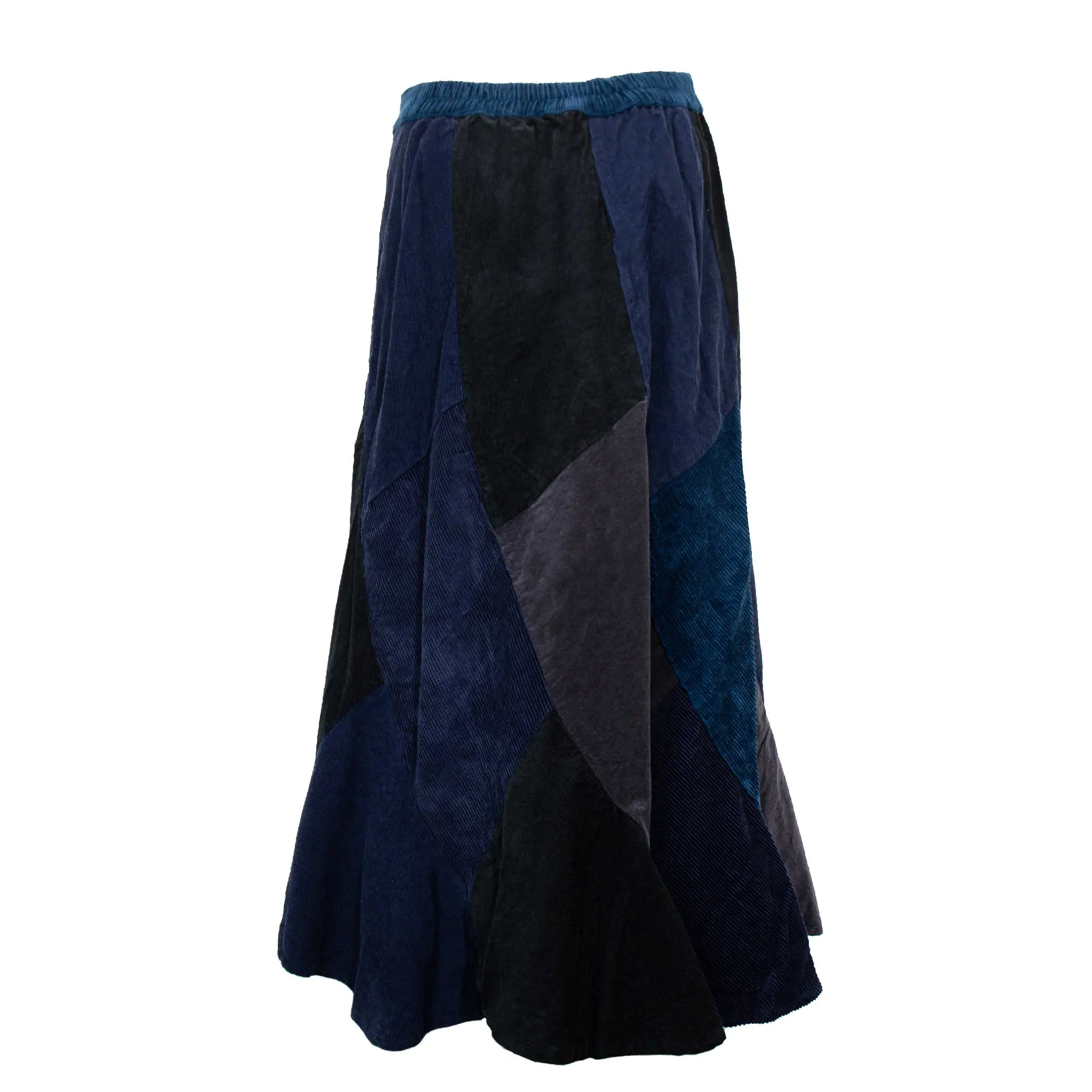 Multi-panel Swirl Corduroy Skirt