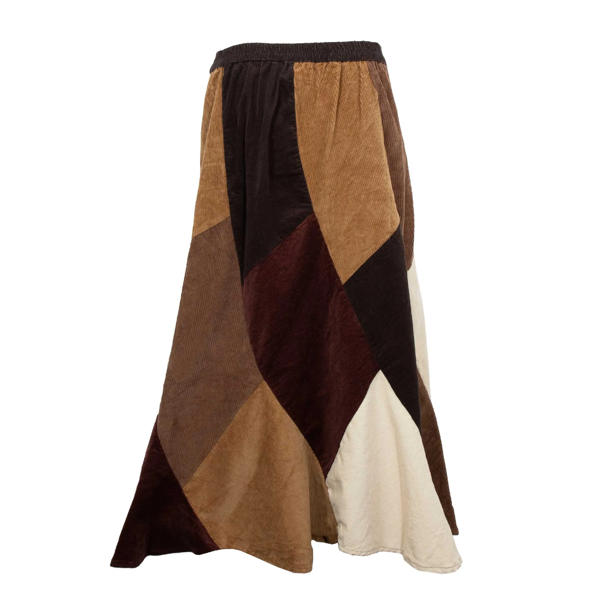 Multi-panel Swirl Corduroy Skirt