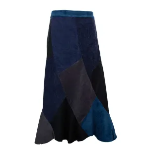 Multi-panel Swirl Corduroy Skirt