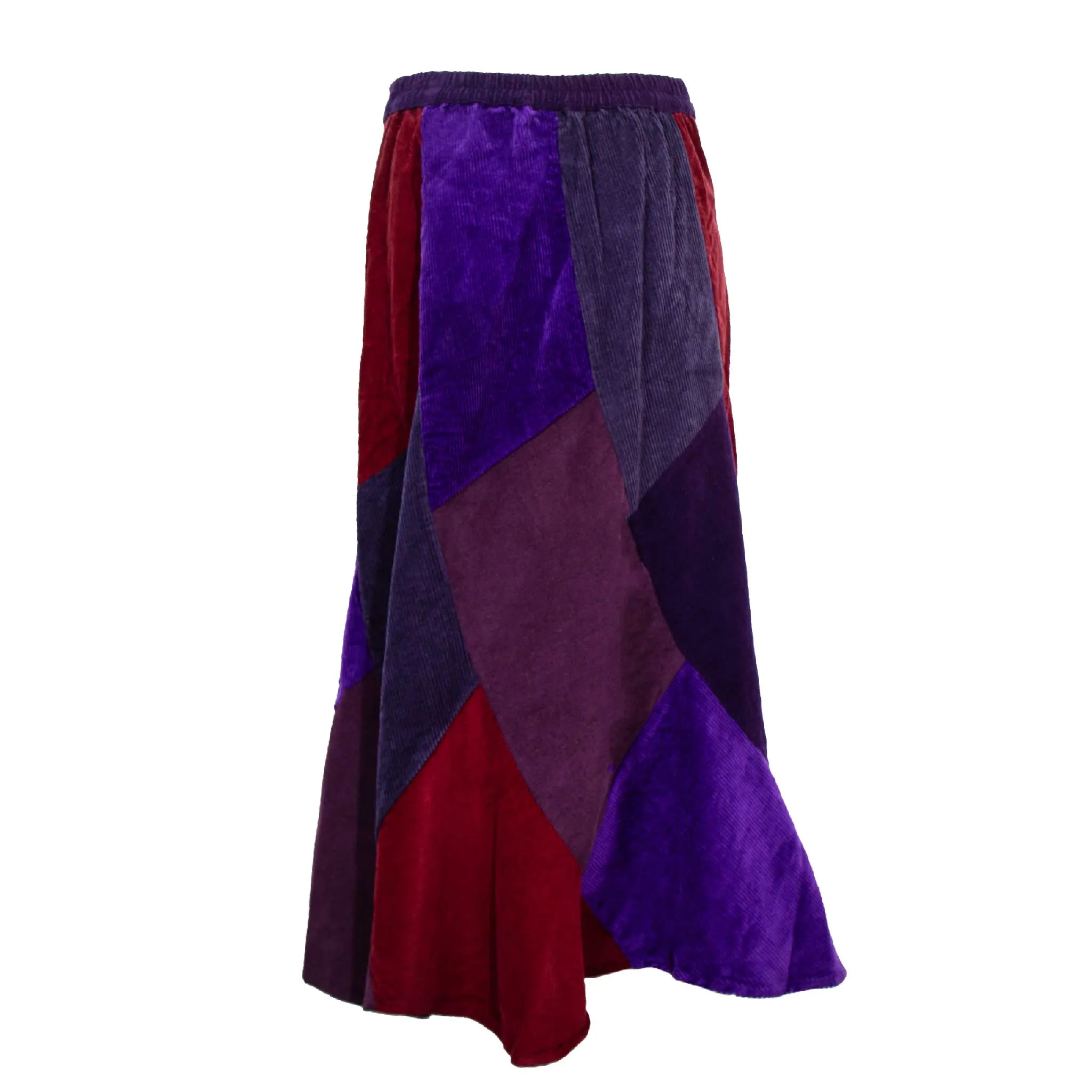Multi-panel Swirl Corduroy Skirt