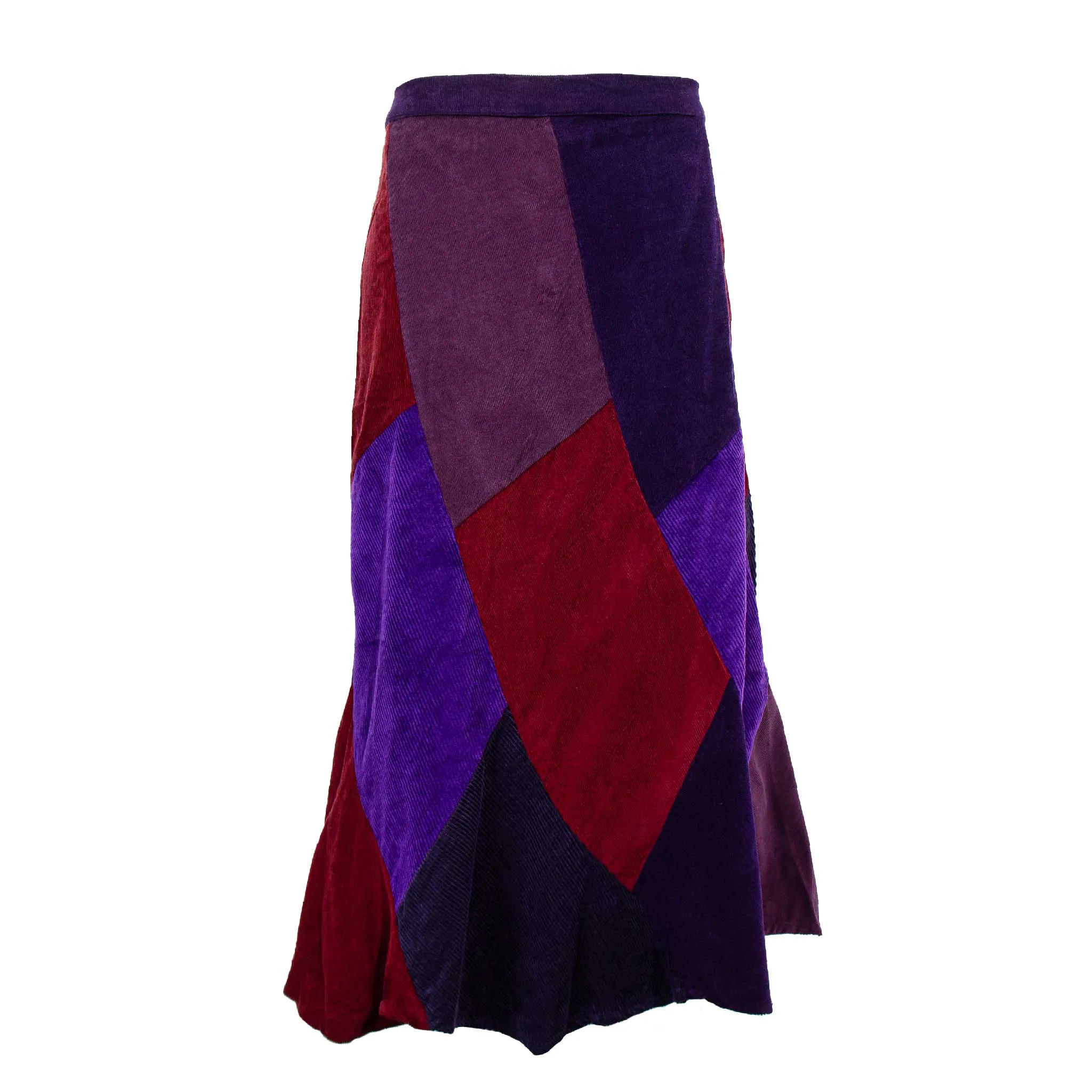 Multi-panel Swirl Corduroy Skirt