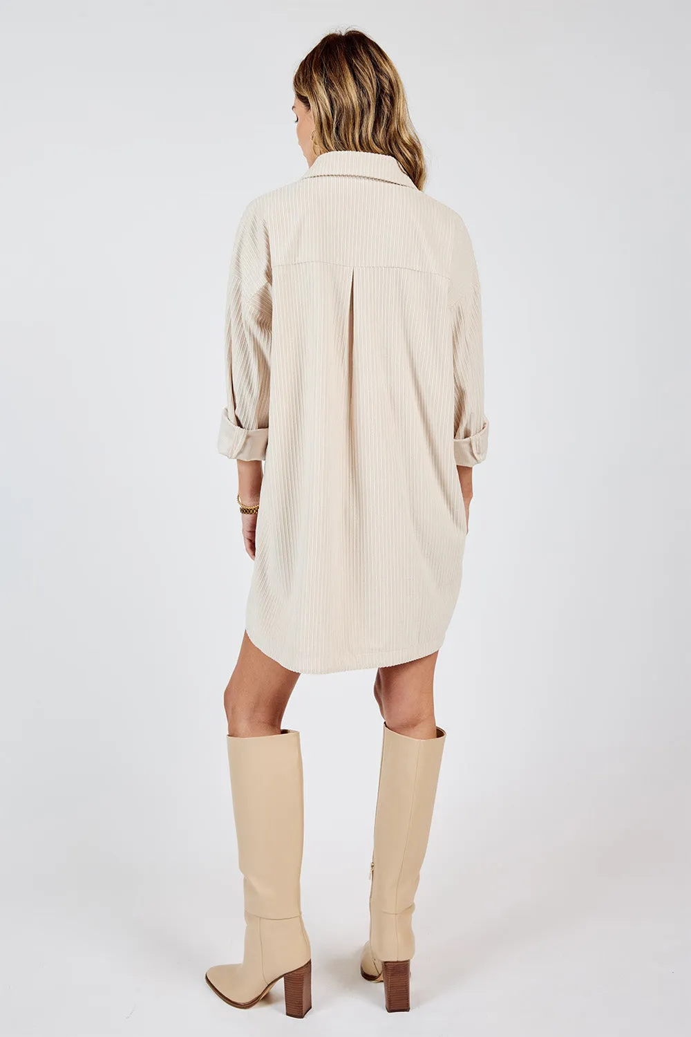NOURISH CORDUROY SHIRT DRESS
