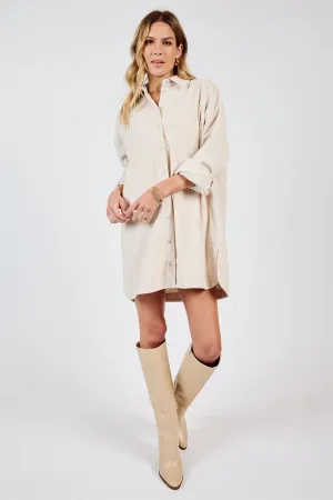 NOURISH CORDUROY SHIRT DRESS