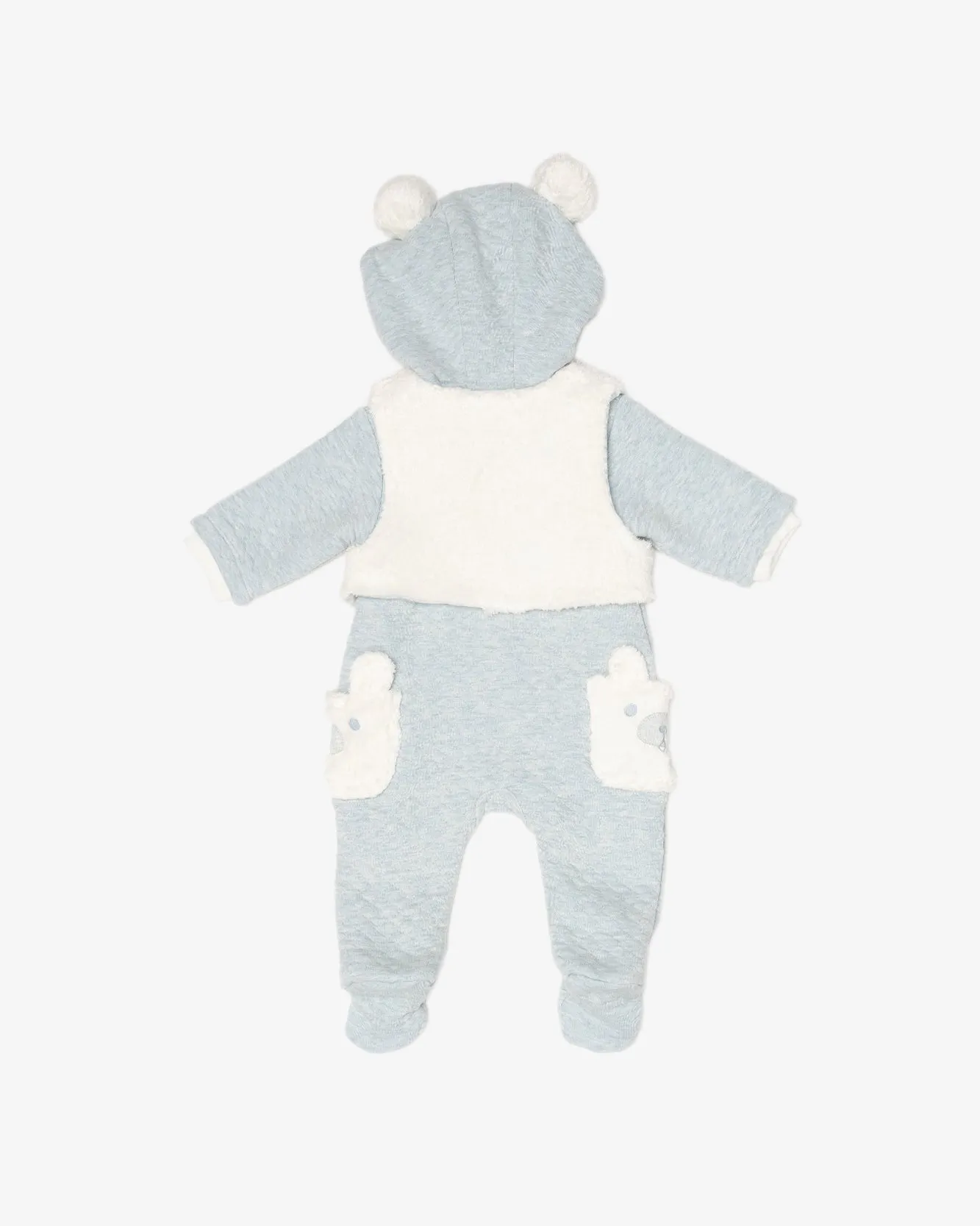 Padded Romper with Fluffy Gilet