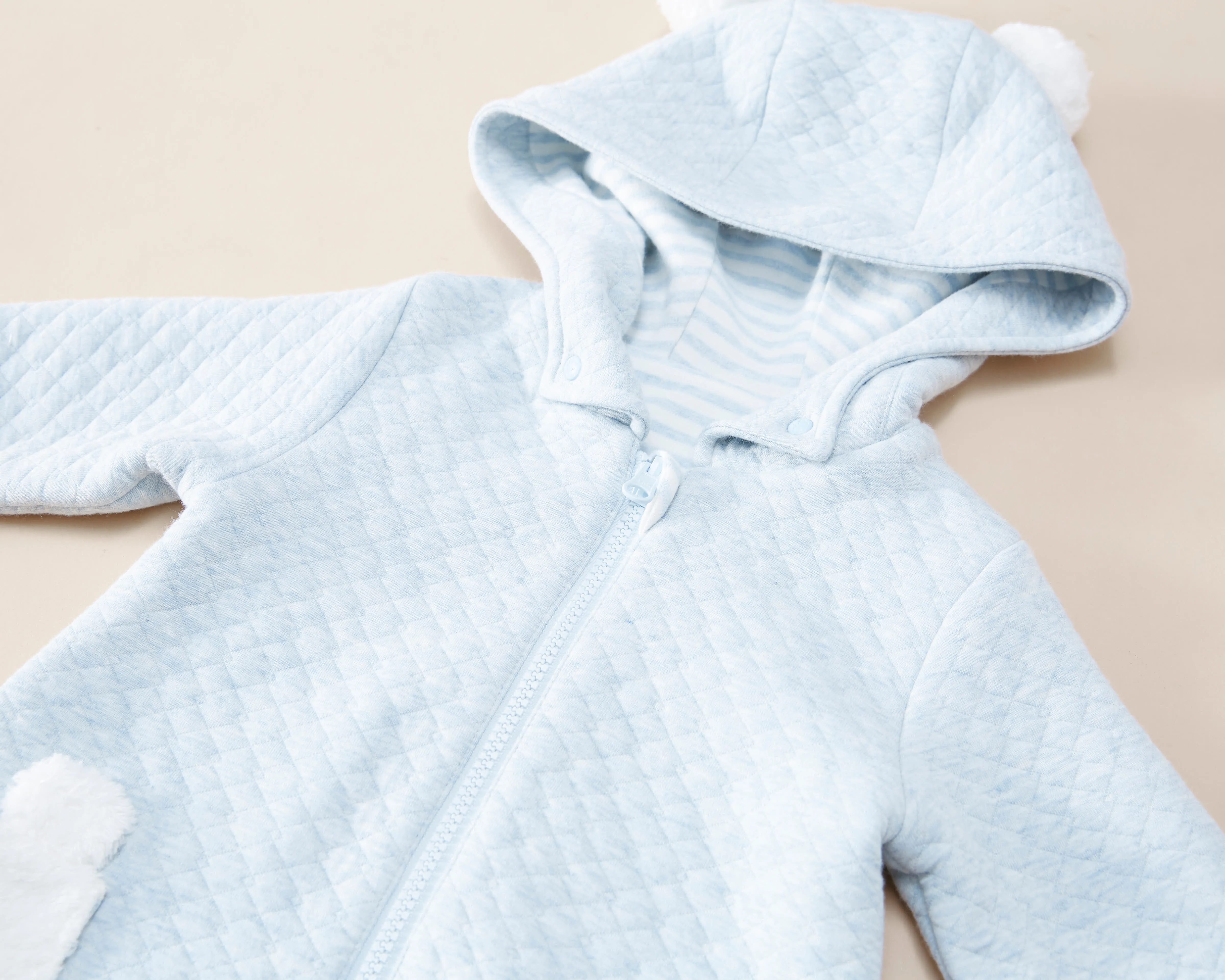 Padded Romper with Fluffy Gilet