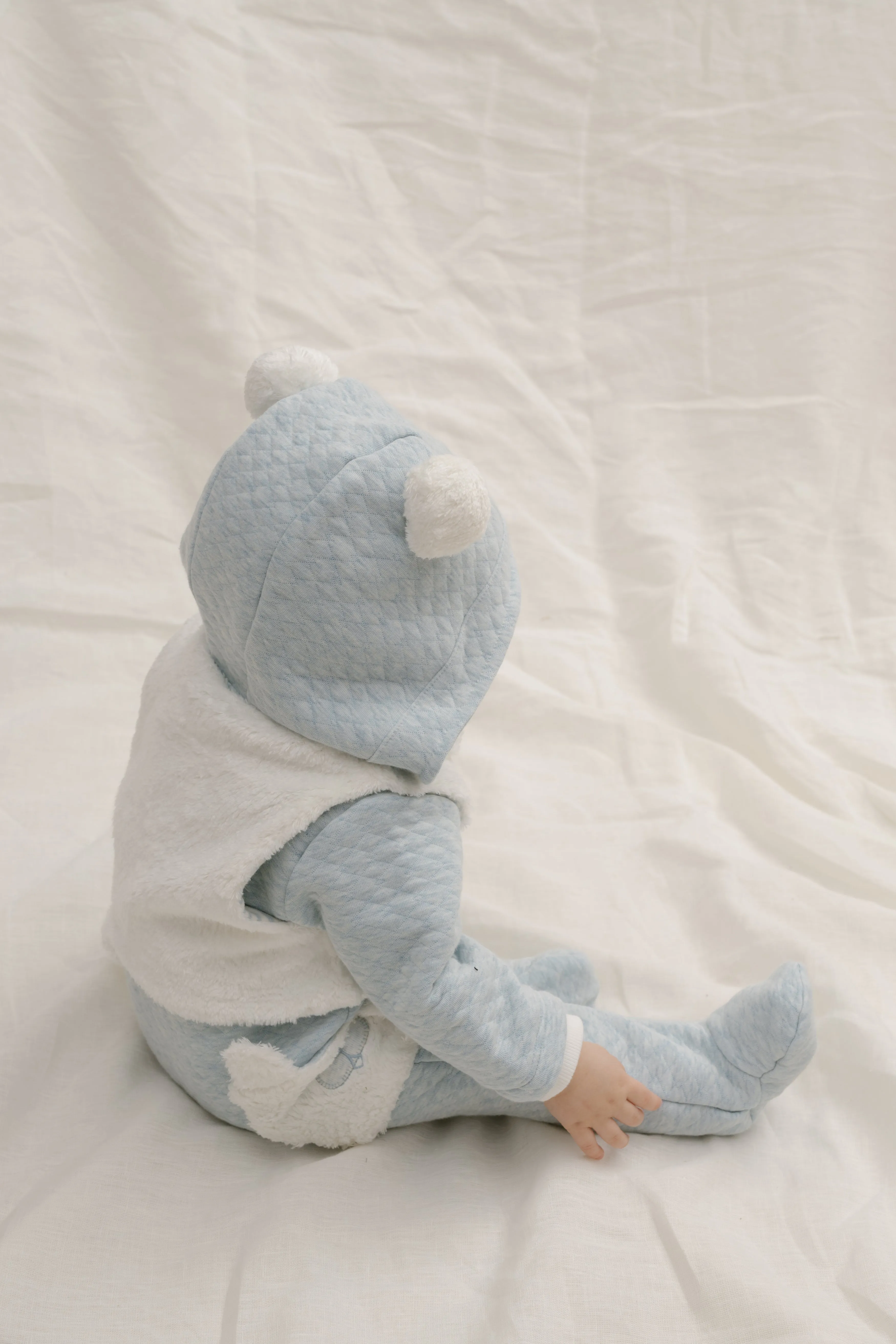 Padded Romper with Fluffy Gilet